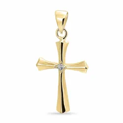 kruis zirkoon hanger in verguld sterlingzilver