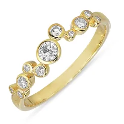 witte zirkoon ring in verguld sterlingzilver - Bubbly Sparkle