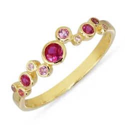 pink zirkoon ring in verguld sterlingzilver - Bubbly Twist