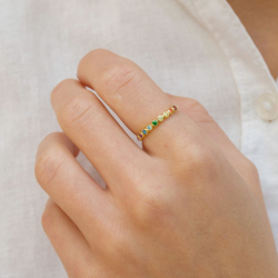 veelkleurig zirkoon ring in verguld sterlingzilver - Bubbly Twist