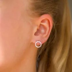 rond zirkoon oorbellen in zilver