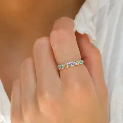 veelkleurig zirkoon ring in zilver - Bubbly Twist