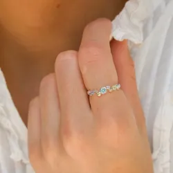 veelkleurig zirkoon ring in zilver - Bubbly Twist