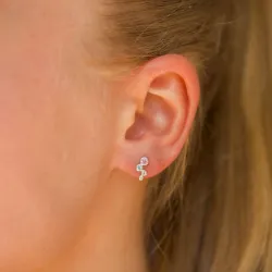multikleurige zirkoon oorsteker in zilver - Bubbly Twist