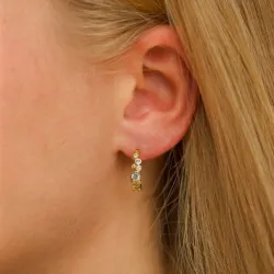 multikleurige zirkoon halfcreool in verguld sterlingzilver - Bubbly Twist