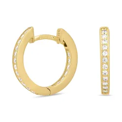 zirkoon creool in verguld zilver