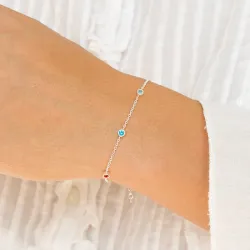 veelkleurig zirkoon armband in zilver