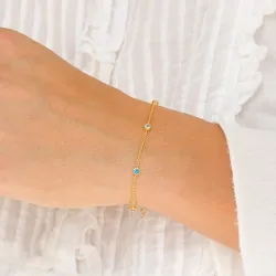 veelkleurig zirkoon armband in verguld sterlingzilver