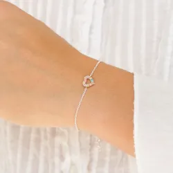 hart veelkleurig zirkoon armband in zilver