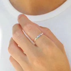 veelkleurig zirkoon ring in zilver - Bubbly Twist