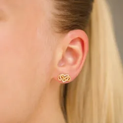 infinity zirkoon oorsteker in verguld zilver