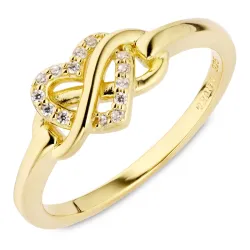infinity zirkoon ring in verguld sterlingzilver