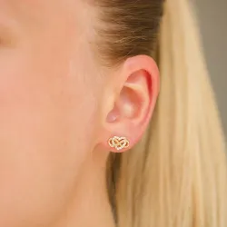 infinity zirkoon oorsteker in verguld zilver