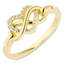 infinity zirkoon ring in verguld sterlingzilver