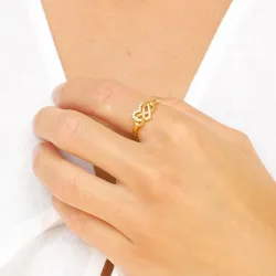 infinity zirkoon ring in verguld sterlingzilver