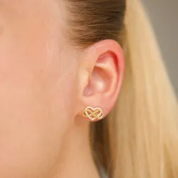 infinity zirkoon oorsteker in verguld zilver