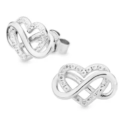 infinity zirkoon oorsteker in zilver