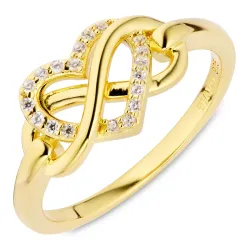 infinity zirkoon ring in verguld sterlingzilver