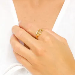 infinity zirkoon ring in verguld sterlingzilver