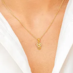 infinity zirkoon hanger in verguld sterlingzilver