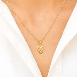 infinity zirkoon hanger in verguld sterlingzilver