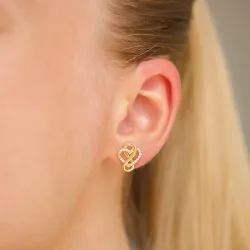 infinity zirkoon oorbellen in verguld zilver