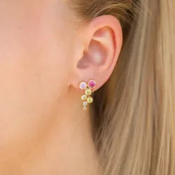 veelkleurig zirkoon oorbellen in verguld zilver - Bubbly Twist