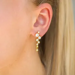 zirkoon oorbellen in verguld zilver - Bubbly Sparkle