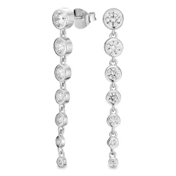 lange zirkoon oorbellen in zilver - Bubbly Sparkle