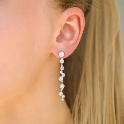 lange zirkoon oorbellen in zilver - Bubbly Sparkle