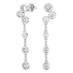 lange zirkoon oorbellen in zilver - Bubbly Sparkle