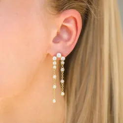 lange zirkoon oorbellen in verguld zilver - Bubbly Sparkle