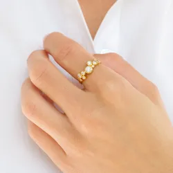zirkoon ring in verguld sterlingzilver - Bubbly Sparkle