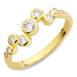 zirkoon ring in verguld sterlingzilver - Bubbly Sparkle