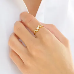 zirkoon ring in verguld sterlingzilver - Bubbly Sparkle