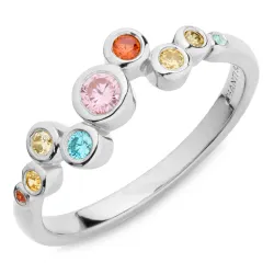 veelkleurig zirkoon ring in zilver - Bubbly Twist