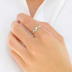 veelkleurig zirkoon ring in zilver - Bubbly Twist