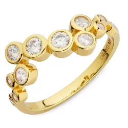 zirkoon ring in verguld sterlingzilver - Bubbly Sparkle