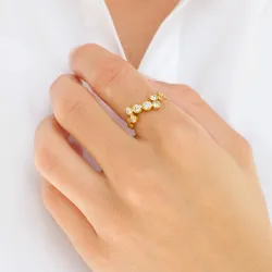 zirkoon ring in verguld sterlingzilver - Bubbly Sparkle
