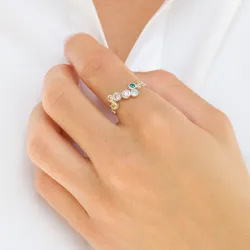 veelkleurig zirkoon ring in zilver - Bubbly Twist