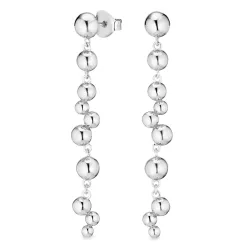 lange oorbellen in zilver - Bubbly Pure