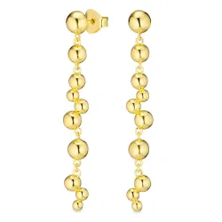 lange oorbellen in verguld zilver - Bubbly Pure