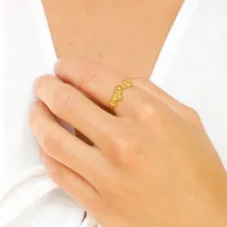 bolletje ring in verguld sterlingzilver - Bubbly Pure