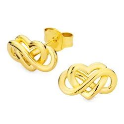 hart infinity oorbellen in verguld zilver - Amoré