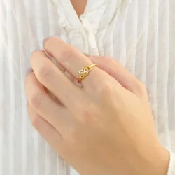 infinity ring in verguld sterlingzilver - Amoré