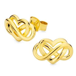 hart infinity oorbellen in verguld zilver - Amoré