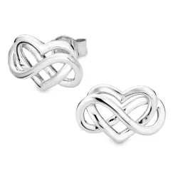 hart infinity oorsteker in zilver - Amoré