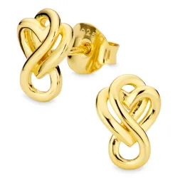 hart infinity oorbellen in verguld zilver - Amoré