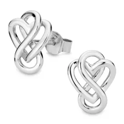 hart infinity oorbellen in zilver - Amoré