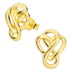 hart infinity oorbellen in verguld zilver - Amoré